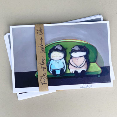 Green couch postcards