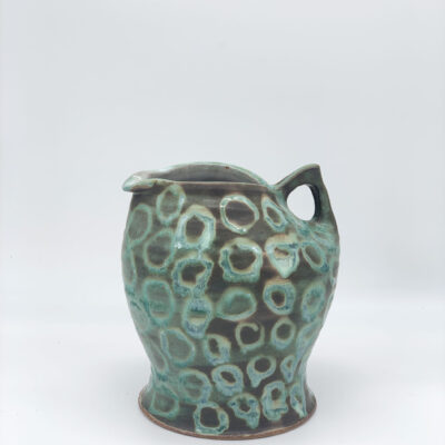 Sister Carolina Ceramics pitcher - green circles