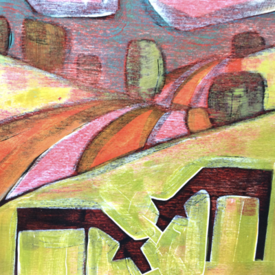 Two Cows in a Green Field