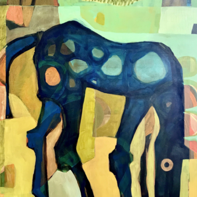 Blue Horse in Mountain Meadow