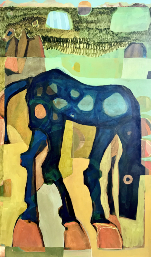 Blue Horse in Mountain Meadow